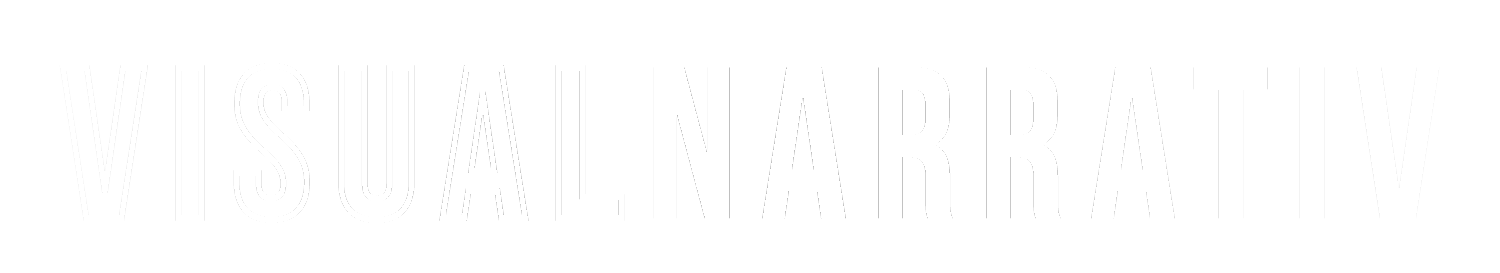 Visual Narrativ Graphic Design Studio. Company Logo Typography and Header Text Mark White